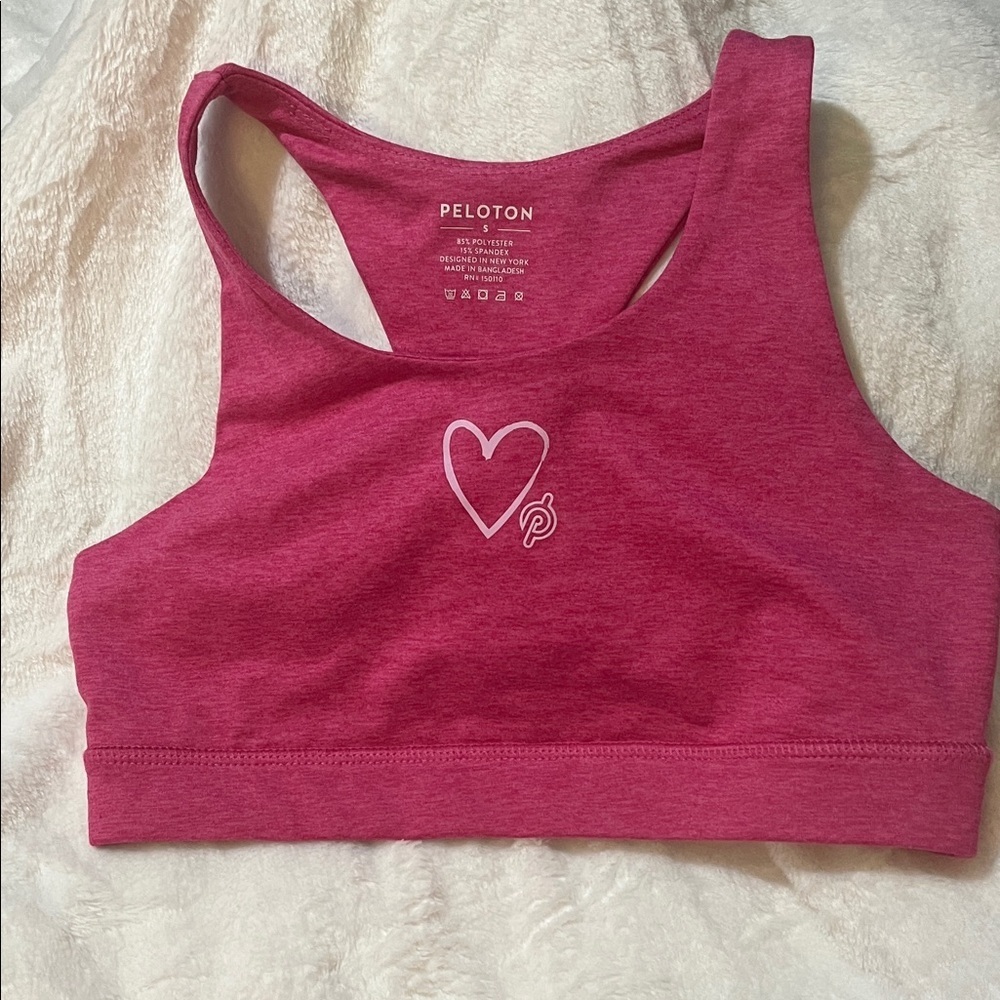 Peloton Pink Heart Sports Bra